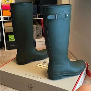 Hunter Tall Dark Olive Waterproof Boots - With Box